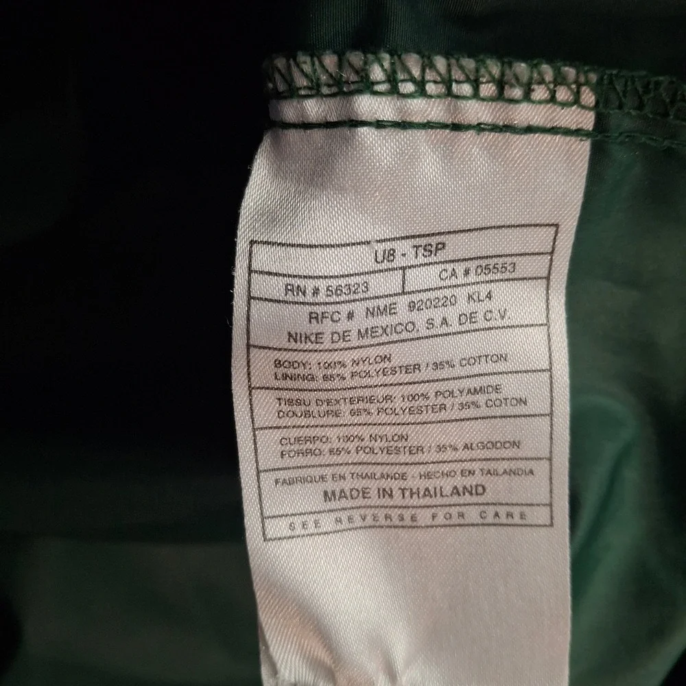 Vintage Nike Anorak Windbreaker Men's Medium Forest Green Black Stripe Half Zip